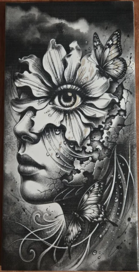 Laser engraving by Scott Harvey, made with DithX